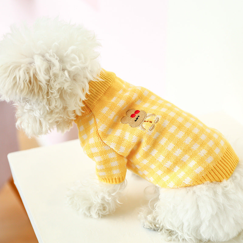 Bowknot Knit Pet Sweater – Hollow Design Dog & Cat Costume