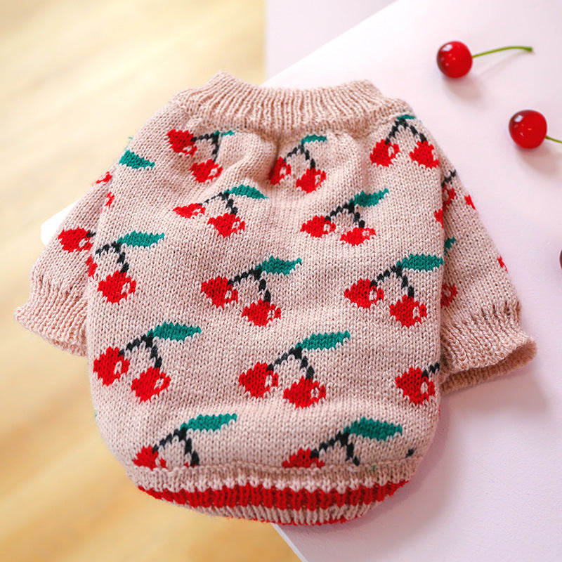 Bowknot Knit Pet Sweater – Hollow Design Dog & Cat Costume