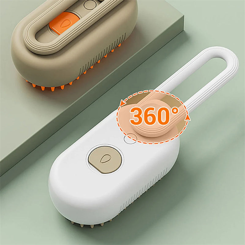 “3-in-1 Pet Steam Brush – Spray, Massage & Grooming Comb