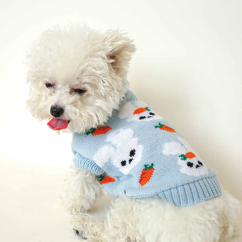 Bowknot Knit Pet Sweater – Hollow Design Dog & Cat Costume