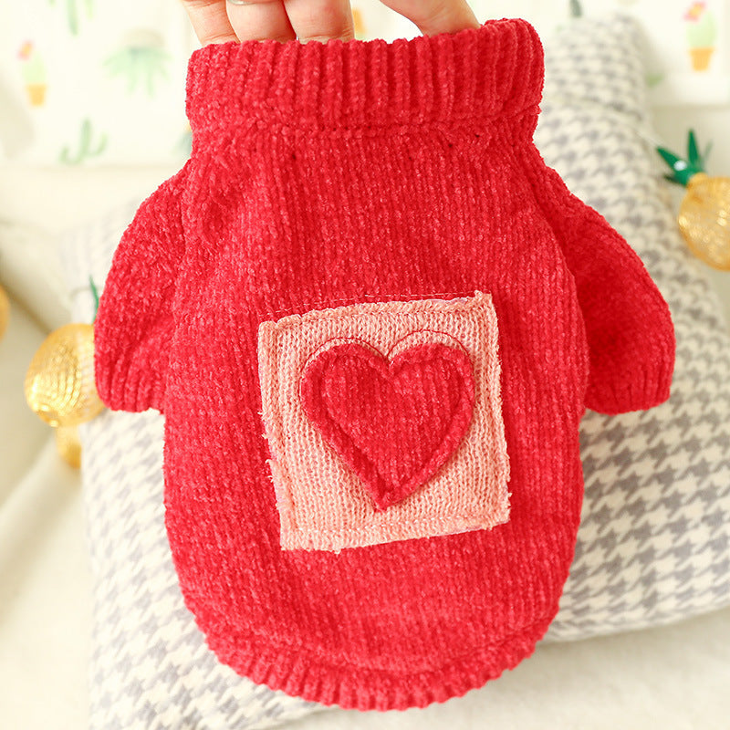 Bowknot Knit Pet Sweater – Hollow Design Dog & Cat Costume