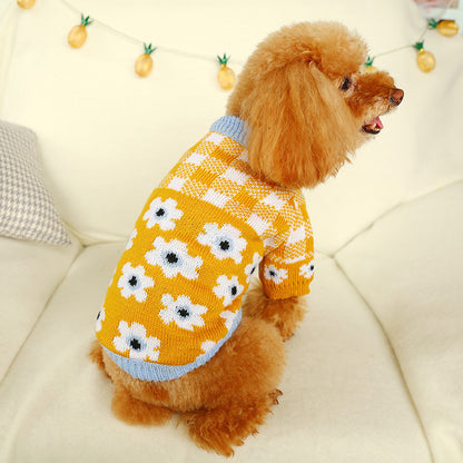 Bowknot Knit Pet Sweater – Hollow Design Dog & Cat Costume