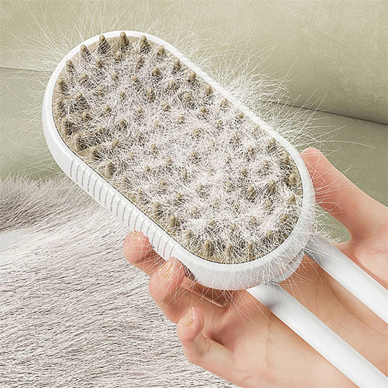 “3-in-1 Pet Steam Brush – Spray, Massage & Grooming Comb